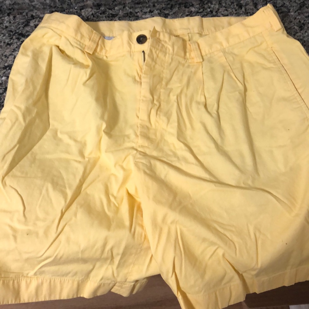 Brooks brothers yellow pastel shorts.